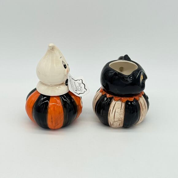 New Johanna Parker Gus Ghost & Grinning Black Cat Cream & Sugar Set Halloween - Picture 4 of 8